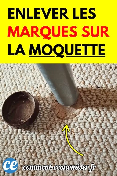 Une marque circulaire laissée sur une moquette par un pied de meuble.