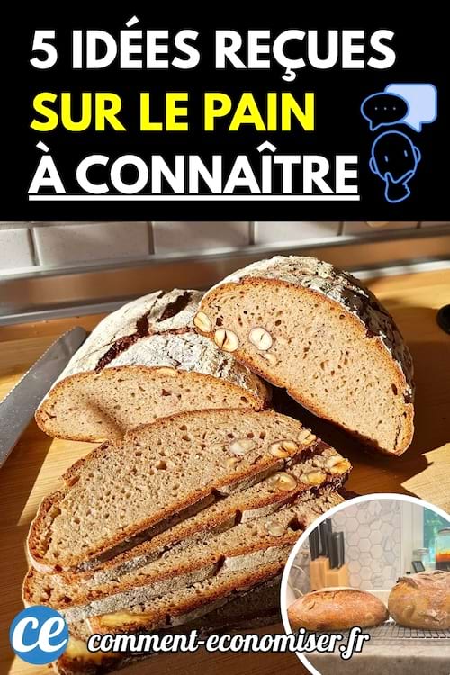 Pain aux noisettes coupé en tranches épaisses sur une planche à découper en bois.