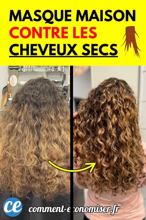 Chevelure bouclée vue de dos avant et après l'application d’un masque capillaire nourrissant.