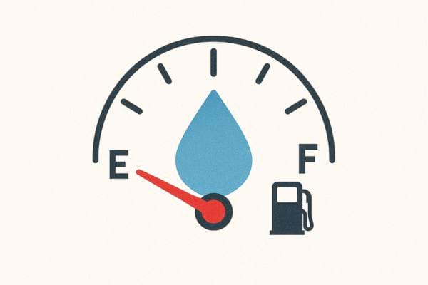 Une jauge montre un manque d’eau dans le corps.