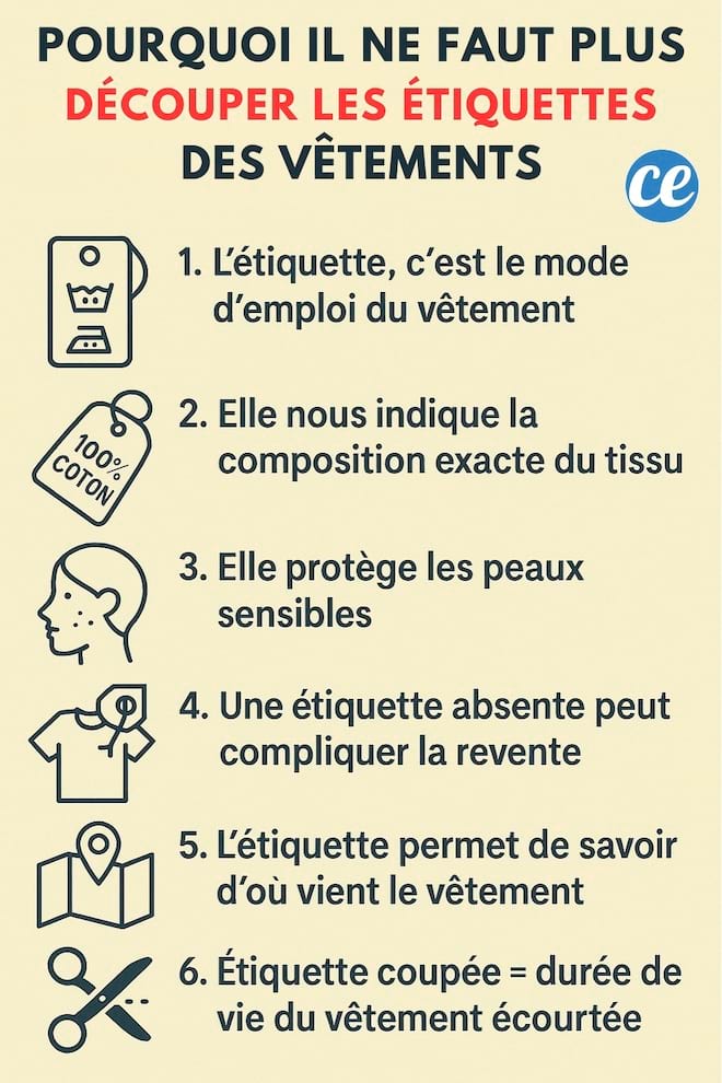 Les raisons pour lesquelles il ne faut pas découper les étiquettes des vêtements