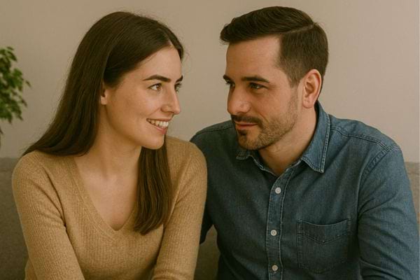 Ils se regardent avec tendresse, un sourire discret aux lèvres.