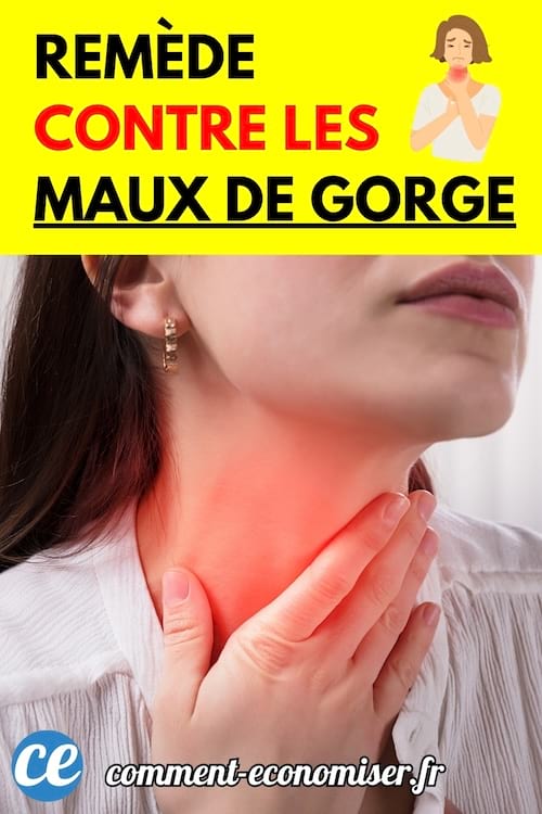 Femme tenant sa gorge rougie par la douleur.