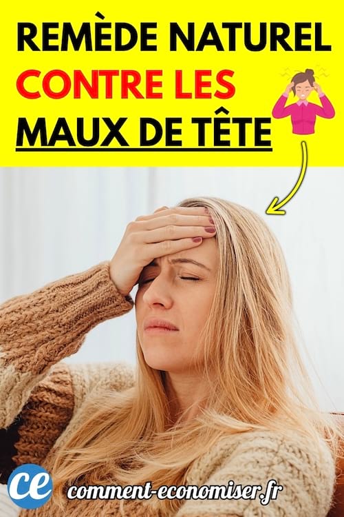 Femme avec un pull en laine se tenant la tête avec une main, l’air souffrant.