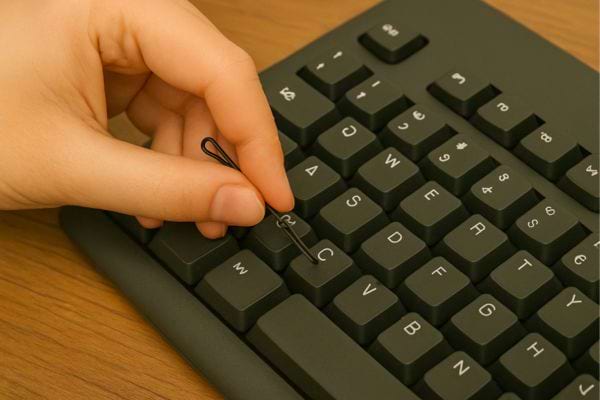 Épingle pour retirer une touche de clavier.