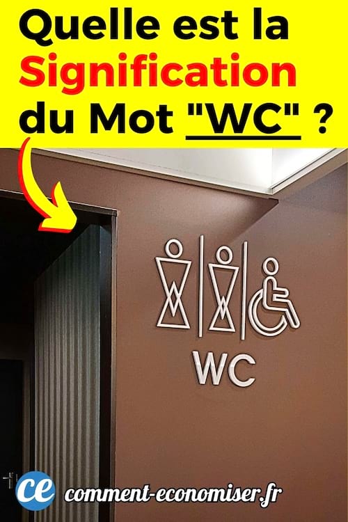 Une porte de toilette avec écrit dessus WC et sa signification