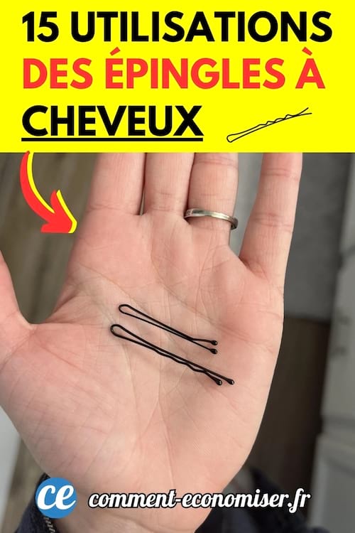 Deux épingles à cheveux dans la main d'une femme