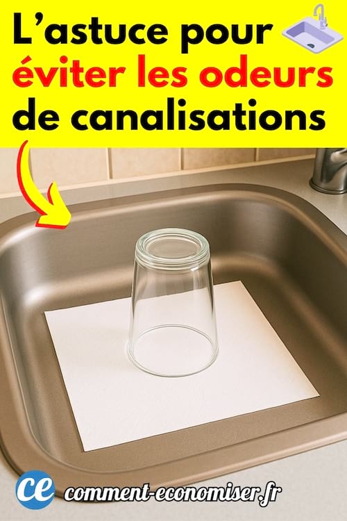 Une feuille de papier dans un évier avec un verre d'eau dessus