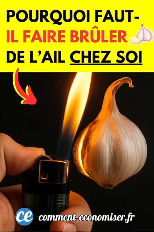 Un briquet qui brûle de l'ail à la maison