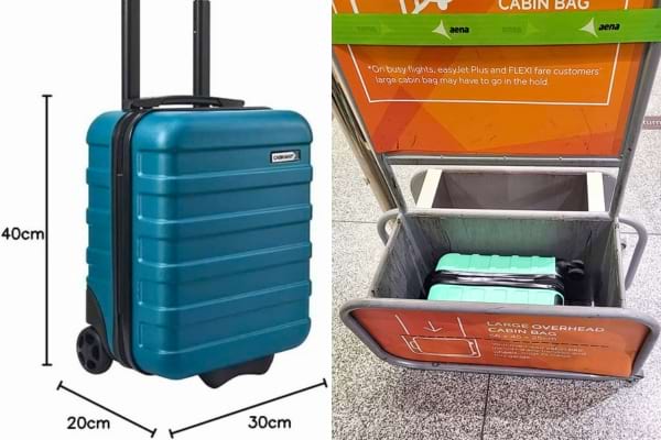 Une valise cabine max qui fait 40x30x20 pour l'avion Transavia