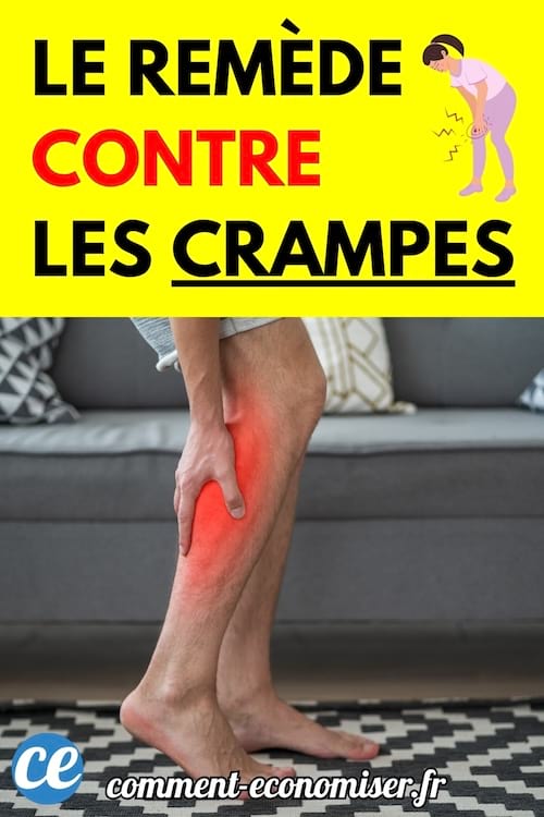 Un homme debout tient son mollet avec une main, souffrant d’une crampe.