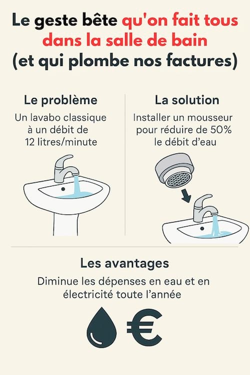 le geste à faire pour faire des économies d'eau et d'électricité