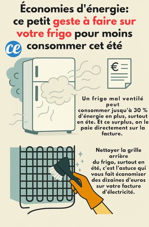 Infographie pour expliquer comment faire des économies d'énergie avec votre frigo