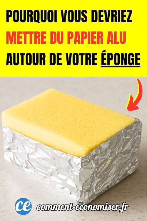 une éponge entourée de papier d'alu