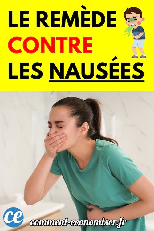 Femme pliée en deux avec la main sur la bouche, semblant avoir la nausée.