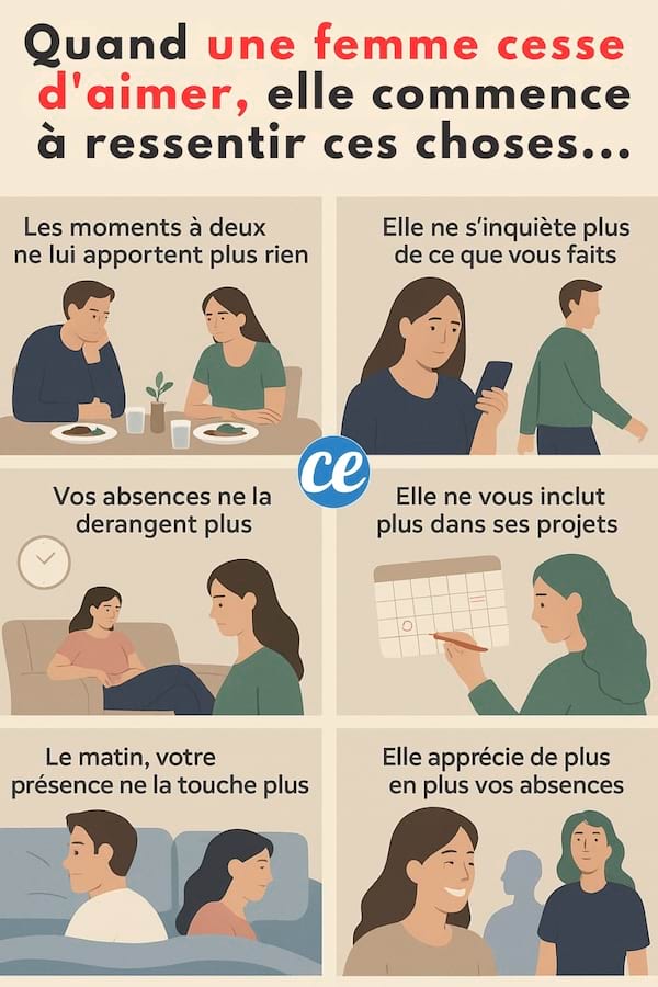 Raisons pour lesquelles une femme n'aime plus son partenaire