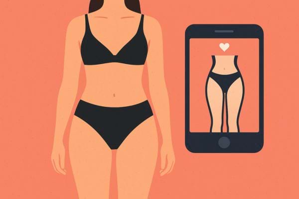 Femme mince sur téléphone glorifiée par les réseaux.