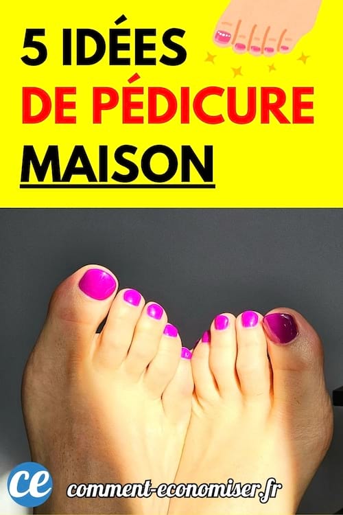 Pieds avec ongles vernis en rose vif, éclairés par une lumière vive.