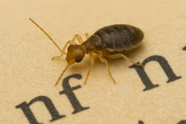 Poux des livres sur un livre.