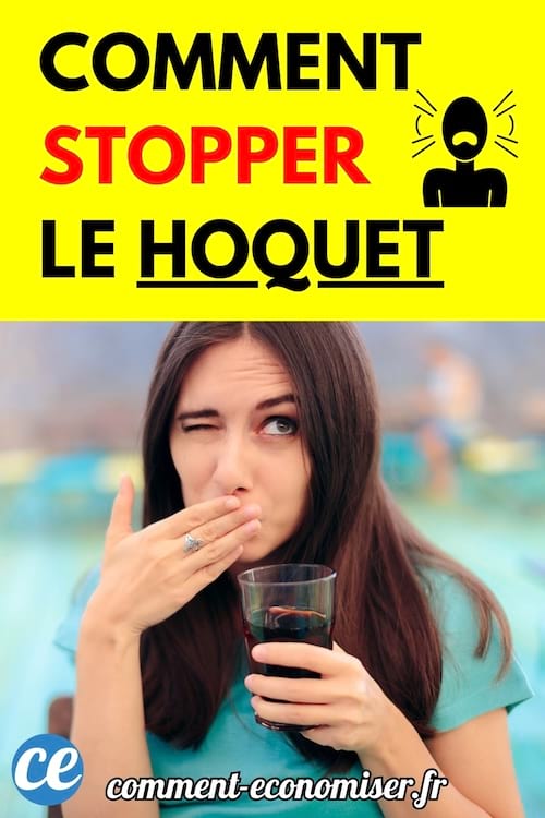 Femme tenant un verre et se couvrant la bouche comme pour stopper un hoquet.