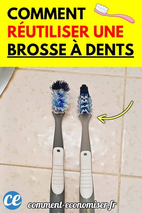 Avant après d'une brosse à dent usée
