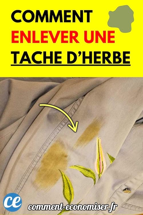 Une chemise claire avec une grande tache verte d’herbe.