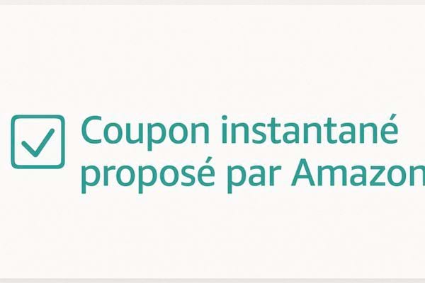 Coupon instantané Amazon activé avec une case cochée.