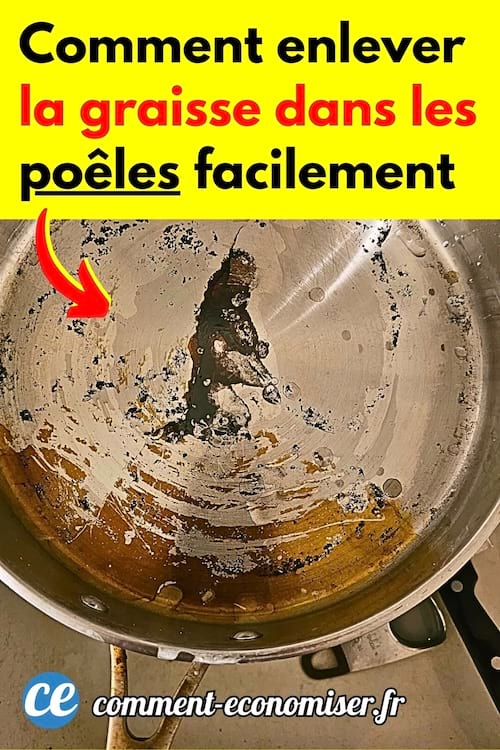 De la graisse dans une poêle en métal à enlever avec cette astuce