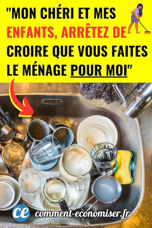 De la vaisselle dans l'évier à faire par toute la famille