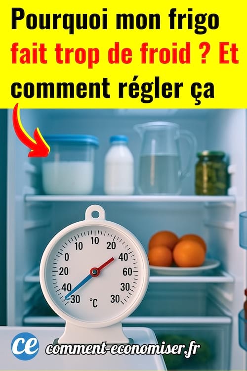 Un frigo qui fait trop de froid avec un thermomètre