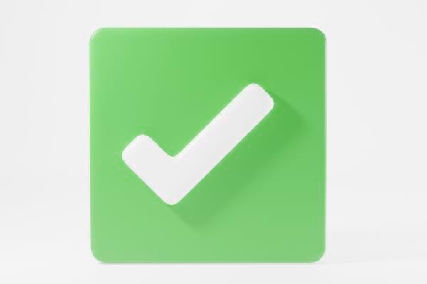 Icône verte avec une coche blanche symbolisant une validation ou un accord.