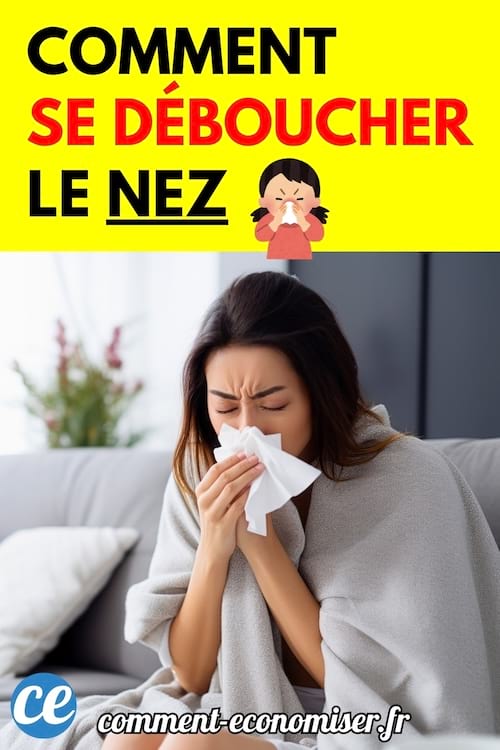 Femme qui se débouche le nez