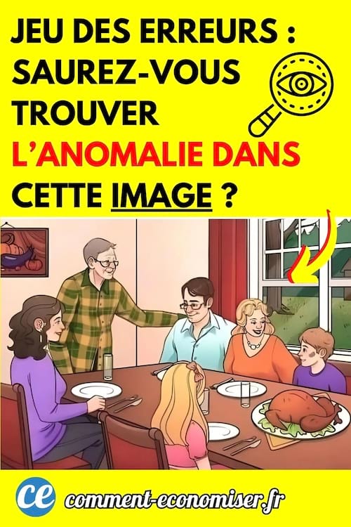 une image montrant une famille à table comporte une erreur