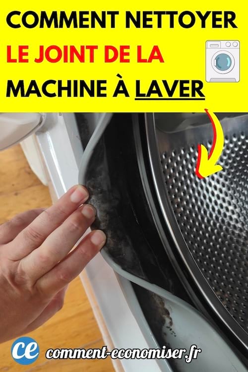 une personne titre sur le joint très sale de la machine à laver