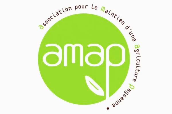 Logo vert de l’AMAP, soutenant une agriculture paysanne et locale.