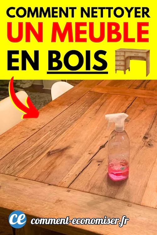 une table en bois qui a été nettoyé avec un produit naturel pour la rendre comme neuve