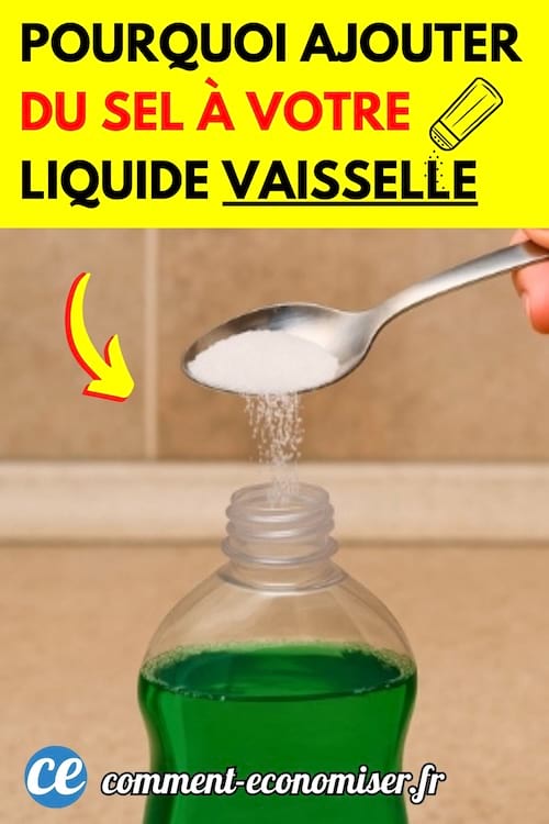 du sel versé dans le liquide vaisselle