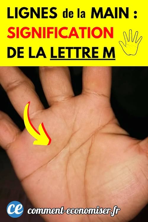 Lettre M à l'intérieur de la main d'une personne