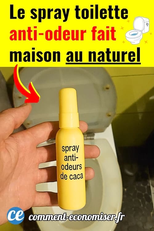 Spray anti-odeur caca fait maison devant les toilettes