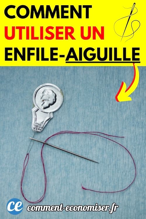 un enfile aiguille avec du fil et une aiguille