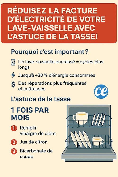 Explication de l'astuce de la tasse pour nettoyer le lave-vaisselle