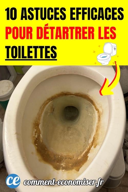 une cuvette de wc pleine de tartre