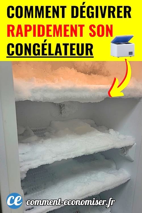 un congélateur à la maison plein de glace qu'il faut dégivrer