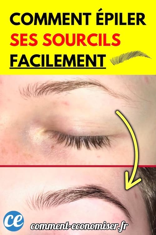Un sourcil avant et après une épilation propre et nette.