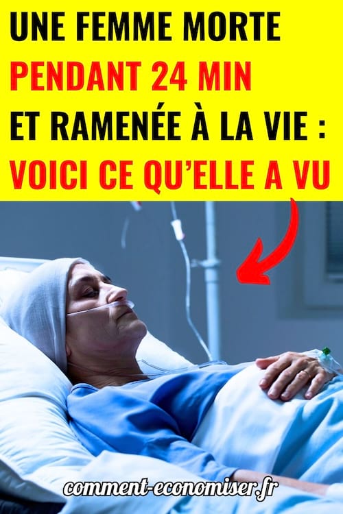 Une femme morte sur un lit d'hôpital.