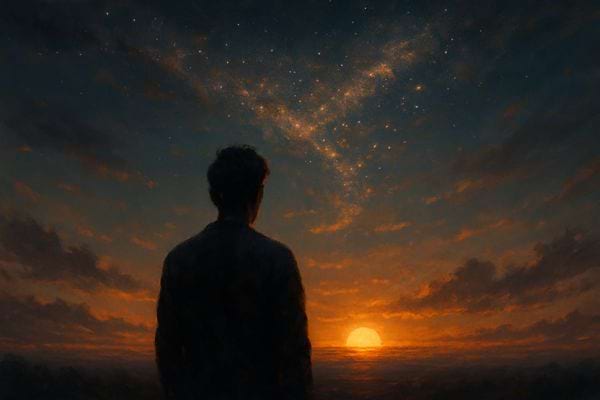 un homme face au ciel