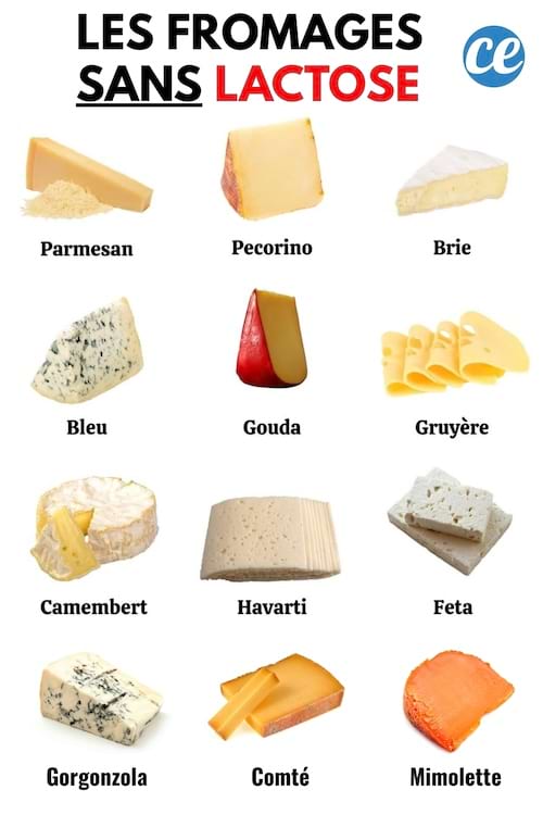 La liste des fromages sans lactose