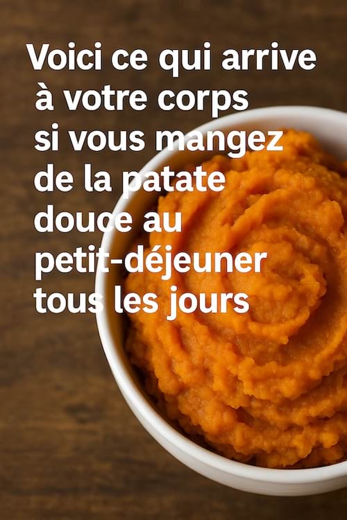 Purée de patate douce dans un bol blanc