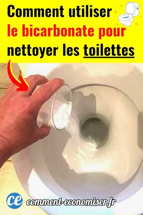 Du bicarbonate qui est mis dans les toilettes pour les nettoyer