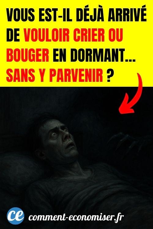 Une homme effrayé qui fait un épisode de paralysie du sommeil
